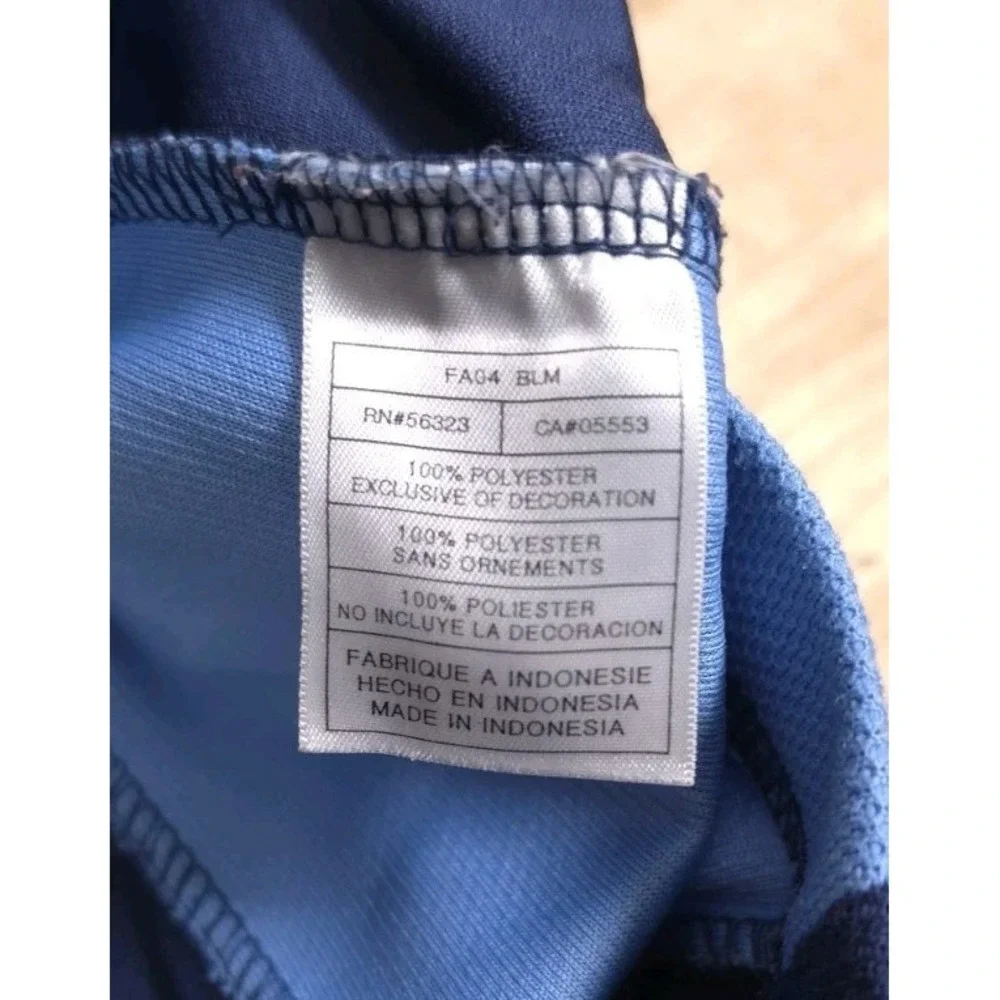 Nike 2004 Y2K North Carolina Tar Heels Blue Mesh Team Basketball Polo Shirt 3XL